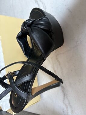 MICHAEL Michael Kors Black Knotted Platform  Heels